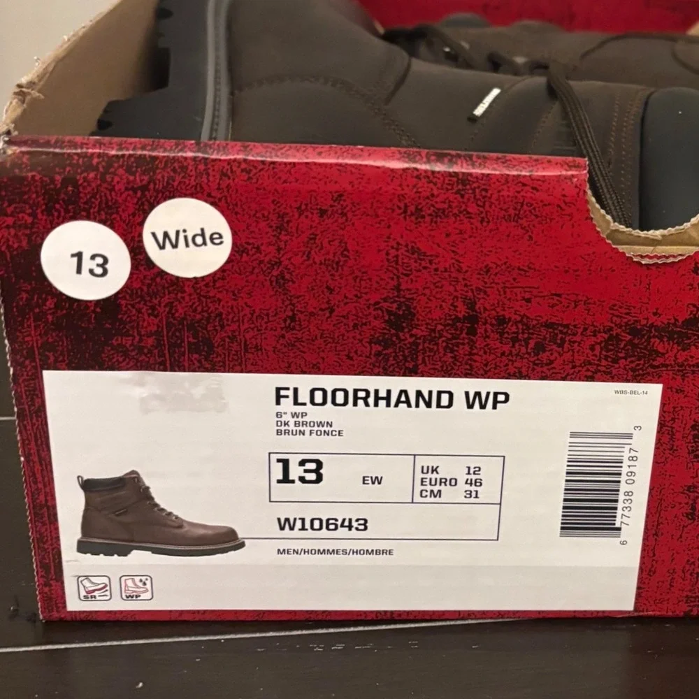 Wolverine | Men 13W‎ | Floorhand WP | Waterproof Work Boots Brown Lthr Lace Up